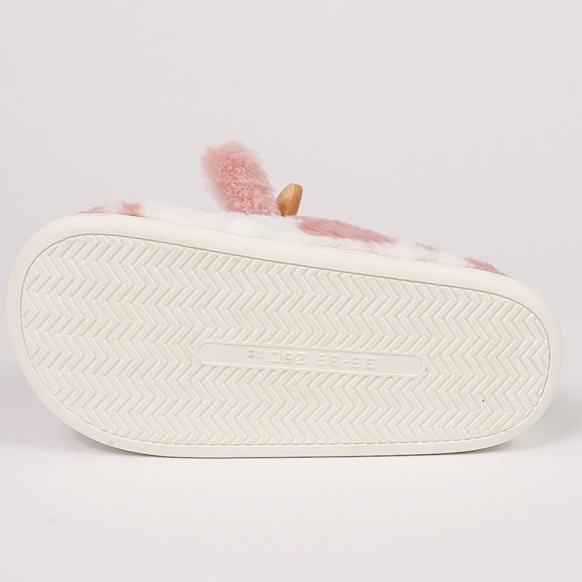 Moo Puffs Cozy-Stitched Pink & Brown Slippers
